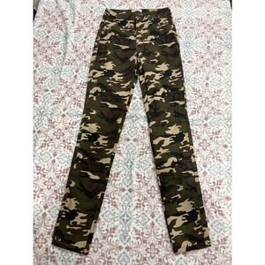 Swank A Posh Camo Skinny Pants Womens XL High Rise Woodland Camouflage Stretch